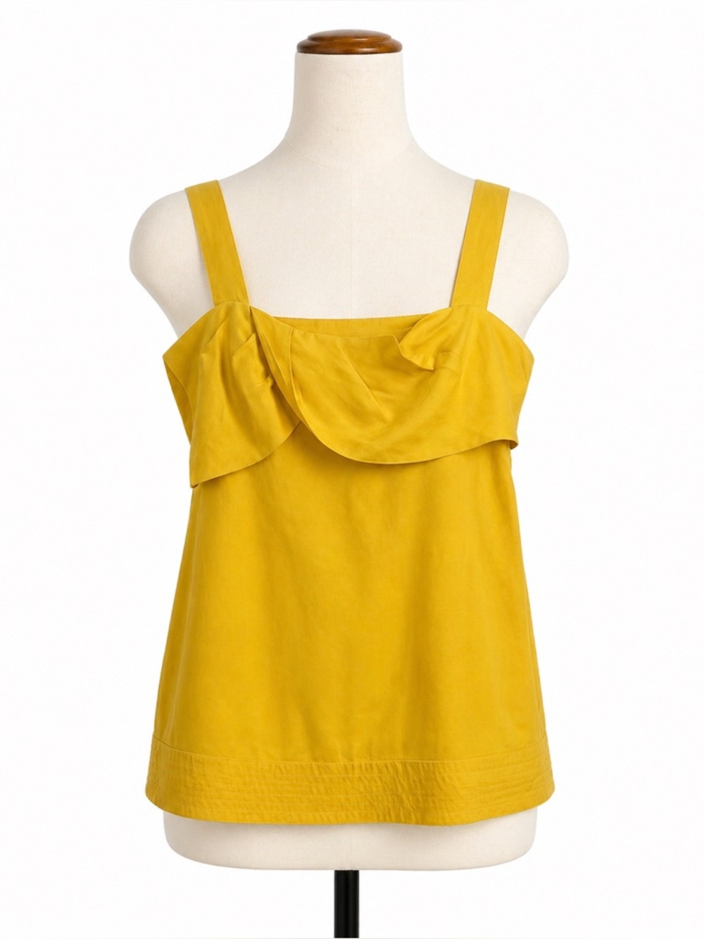 Diane Von Furstenberg 100% Silk Yellow Square Neck Tank Sz 4